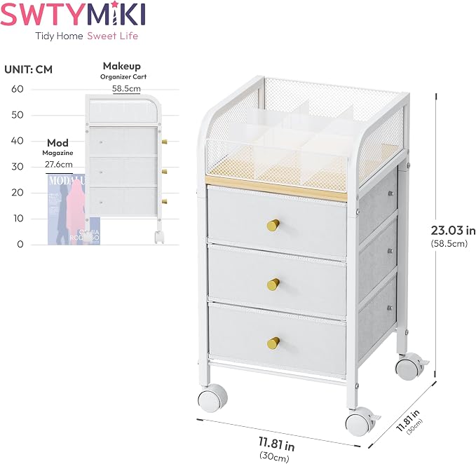 SWTYMIKI Rolling Makeup Organizer Cart - Image 2