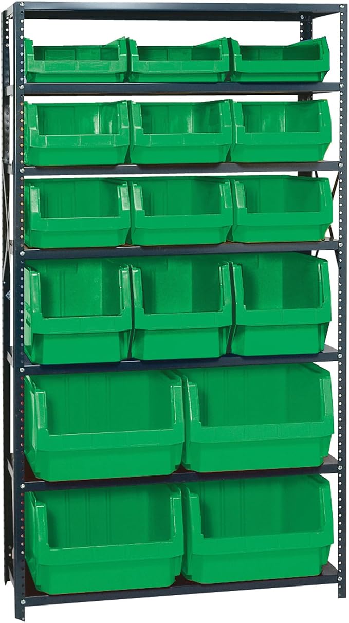 Quantum Storage Systems MSU-16-MIXGN Solid Heavy Duty 7 Shelves 16 Magnum Green by QuantumStorageSystems