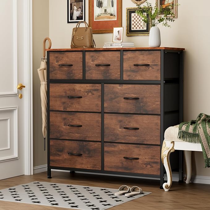 Sweetcrispy 9-Drawer Fabric Dresser Storage Tower - Image 2