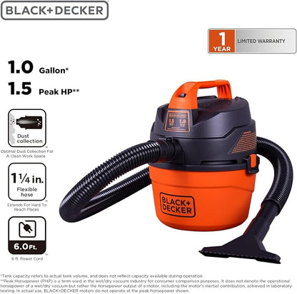 BLACK+DECKER Shop Vacuum Wet and Dry, Small Shop Vac - Image 2