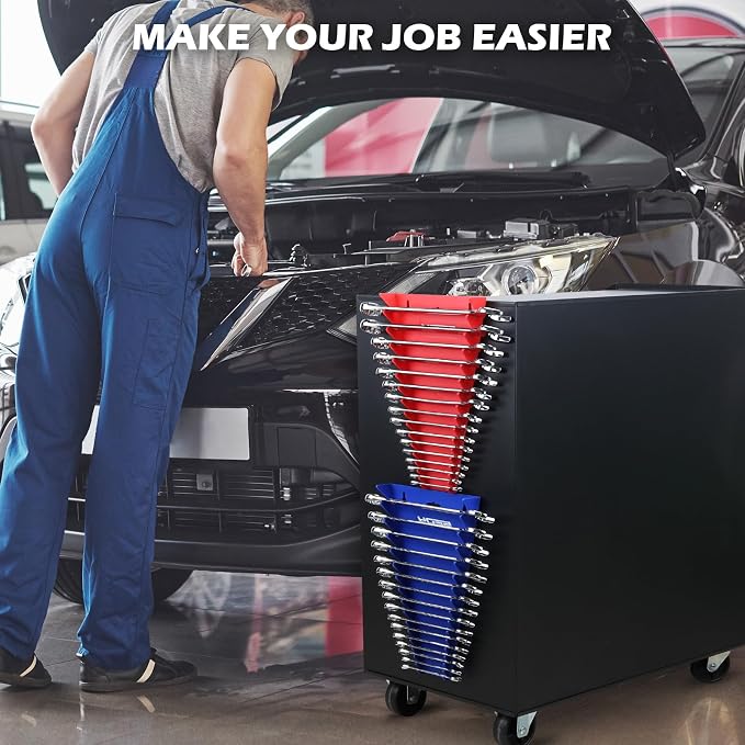 2-Pack Magnetic Wrench Organizer, 32-Slot Premium Wrench Rack Holder Tool Trays - Image 7