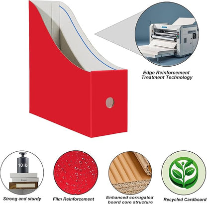 Limitliho 2 Pack Red Cardboard Magazine File Holder - Image 3