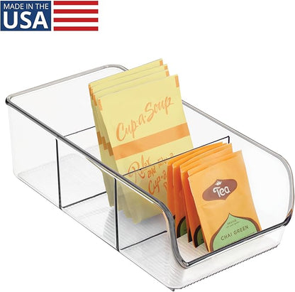 iDesign Stackable 3-Section Divided Storage Bin, - Image 2