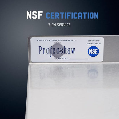 Profeeshaw NSF Stainless Steel Shelf 12” x 72”, 345 lb Commercial Shelves Wall - Image 4