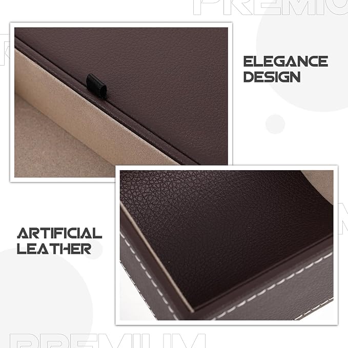 Jewelry Organizer Box Tray Coffee Color Jewelry Storage Case - Image 8