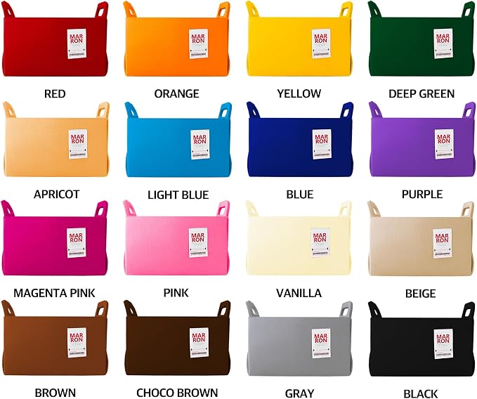 Collapsible Felt CHARCOL Storage Bin Small 7.1"x5.1"x5.1" – Foldable Basket - Image 2