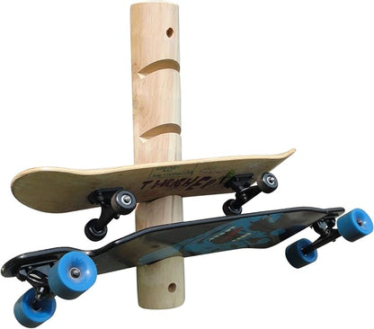 4-Place Longboards/Skateboard Log Rack, Vertical Snowboard Wall Mount, Indoor - Image 3