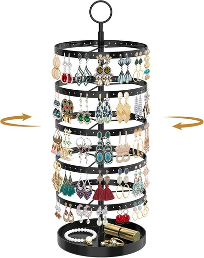 MODOWEY 5 Tiers Rotating Earring Holder Organizer Display, Adjustable Jewelry by MODOWEY