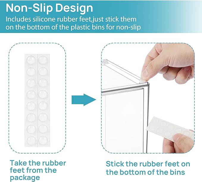Vtopmart Clear Stackable Storage Drawers Set of 4, Plastic Organizer Bins - Image 7