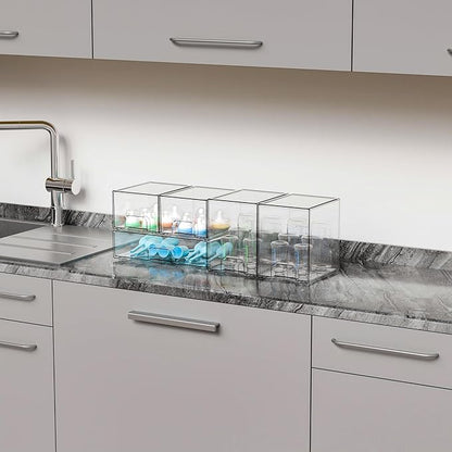 Yieach 5 Set Clear Stackable Storage Drawers and Acrylic Drawer Organizer - Image 6