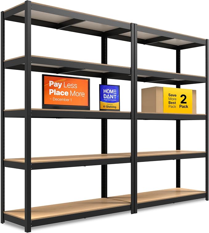 HOMEDANT House 48" Wide Boltless Heavy Duty Garage Storage Shelving Adjustable by TheBestOrganizingSolution