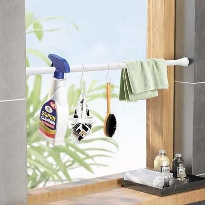 Tension Rod 16 to 26 Inch Adjustable Curtain Rod No Drilling White Tension - Image 2