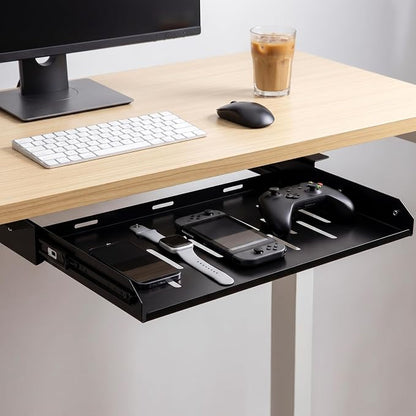 Under Desk Laptop Drawer with Air Vents, 16.3" x 12" Metal Pull Out Sliding - Image 6