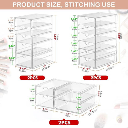 Makeup Organizer Storage With 16 Drawers, Desk Organizers, Dustproof Drawer and - Image 3