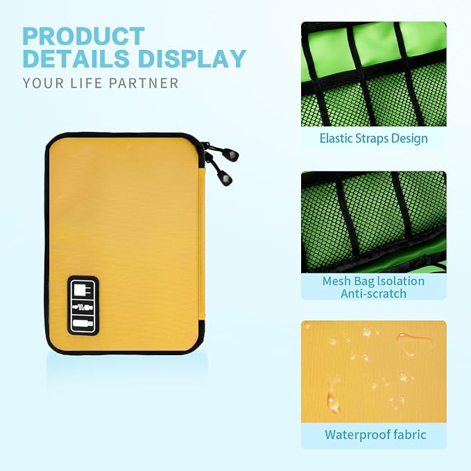 Lcsmaokin Electronics Travel Organizer, Portable Waterproof Electronic Travel - Image 4