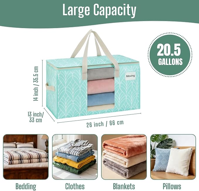 VENO 8 Pack Heavy Duty Moving Bags, Clothes and Comforter Storage Bags - Image 3