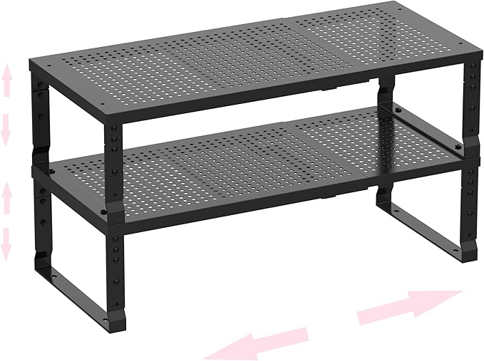 Metal Stackable Expandable Storage Shelf by HOMEPAGE