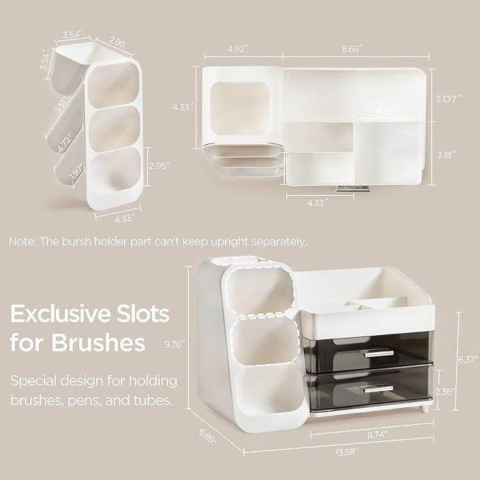 HBlife Makeup Organizer with Brush Holder - Image 4