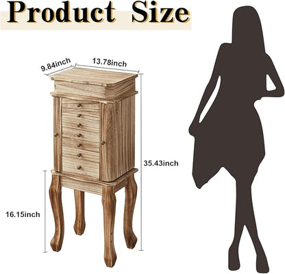 Emfogo Standing Jewelry Armoire, 7 Drawers & 2 Side Doors Jewelry Amoire - Image 2