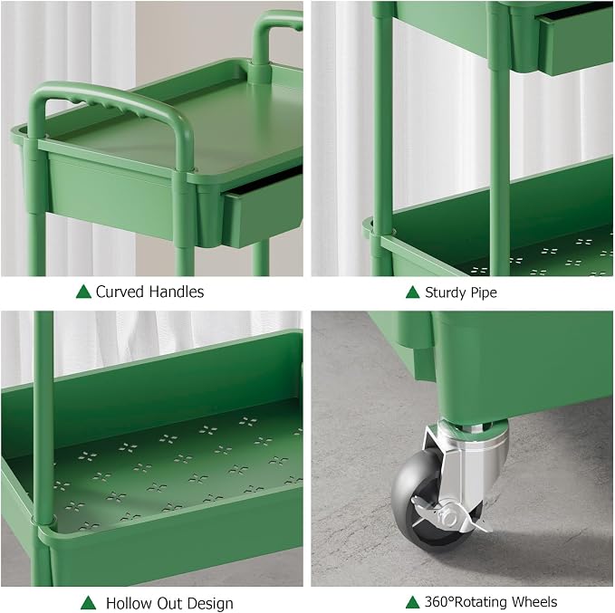 4 Tier Rolling Utility Cart - Image 5