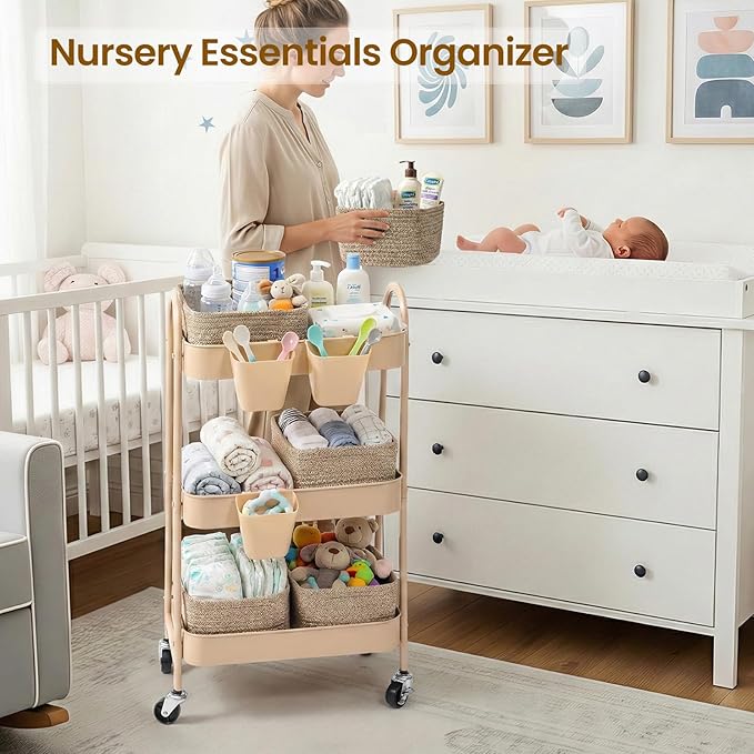 3-Tier Rolling Utility Cart - Image 3