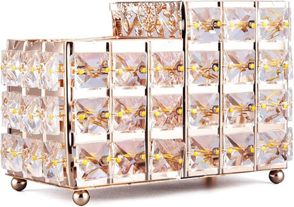 K COOL Crystal Makeup Brush Holder 2 Slot Hexagon Cosmetics Brush Eyeliner by K+COOL