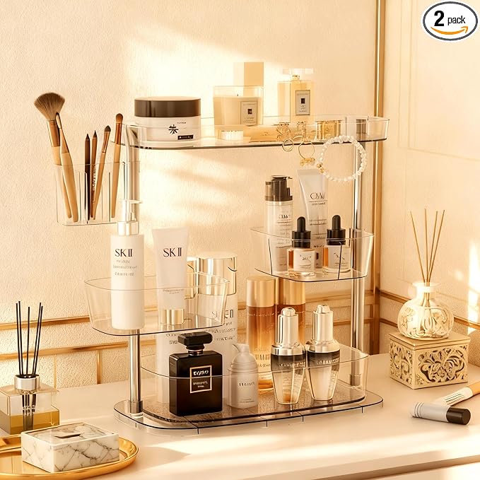 Rotating Makeup Vanity Organizer, Bathroom Countertop Cosmetic Skin Care Storage by Unknown