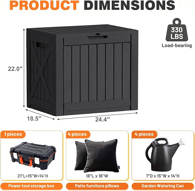 42 Gallon Outdoor Storage Box, Lockable Resin Deck Box - Image 8