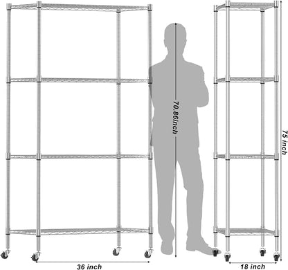 Homdox Heavy Duty 4-Tier Metal Shelving Unit - Image 3