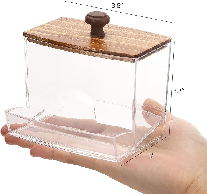 Tbestmax 10oz Qtip Holder Dispenser Big Clear Bathroom Container - Image 5