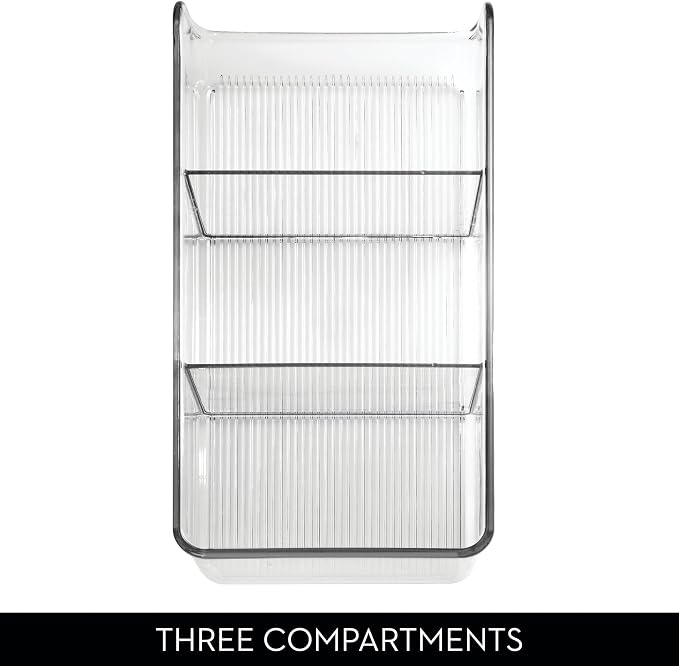 iDesign Stackable 3-Section Divided Storage Bin, - Image 5