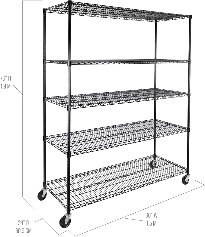 Seville Classics UltraDurable Heavy Duty NSF Solid Steel Wire Rack Storage Unit - Image 11