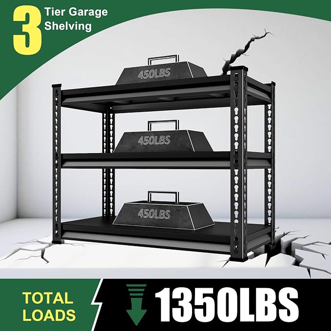 40" W Garage Shelving Heavy Duty, 1350LBS Loads Shelving Units and Storage Racks - Image 4