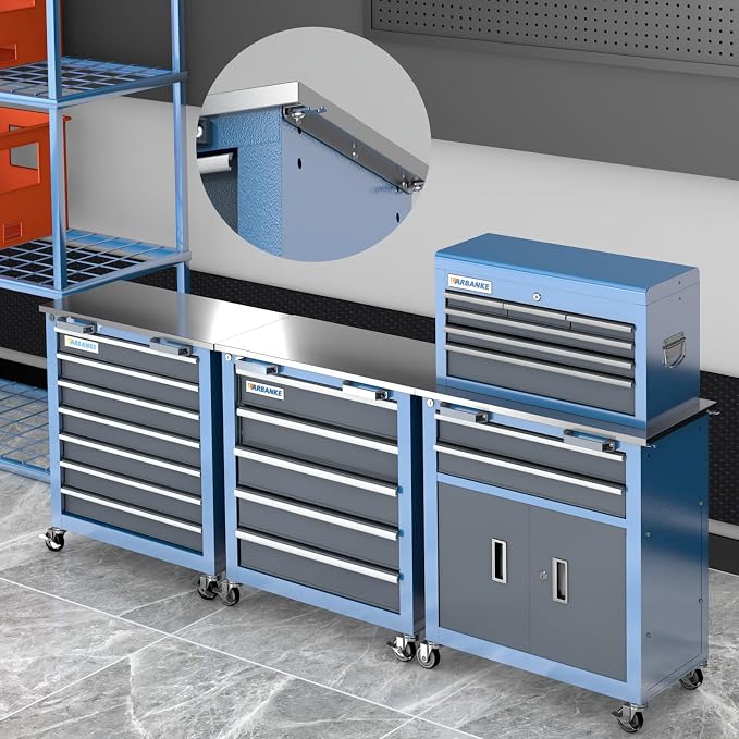 LARBANKE 20 Drawer Rolling Tool Chest Combo, Tool Cabinet - Image 9