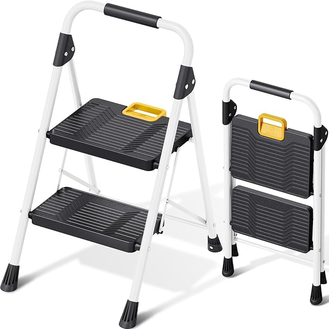 KINGRACK 2 Step Folding Ladder, 800lbs Capacity Step Stool by KINGRACK