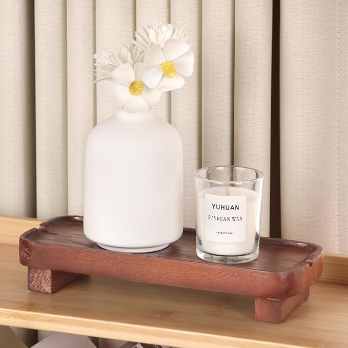 Wood Riser Small Decorative Tray Sink Soap Dish, Vanity Tray Pedestal Stand 10 - Image 6
