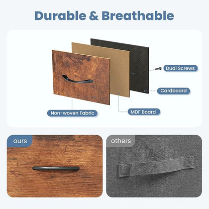 DUMOS Dresser for Bedroom with 8 Fabric Drawers, Wide Fabric Dresser | Storage - Image 4