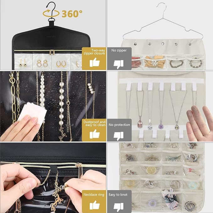 CHICECO Travel Jewelry Holder Organizer, Hanging Jewelry Organizer Storage - Image 2