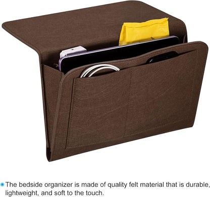 PATIKIL 13in Bedside Caddy, Bed Caddy Bedside Organizer Hanging Soft 5 Pockets - Image 4