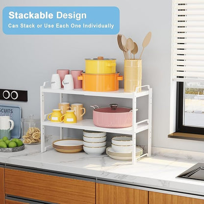 2 Pack Stackable Expandable Shelves - Image 3
