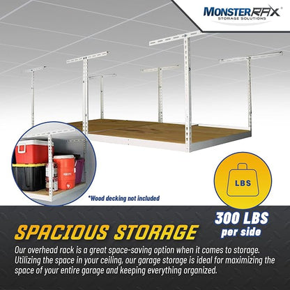 MonsterRax 4x8 Overhead Garage Storage Rack Frame Kit - Image 2
