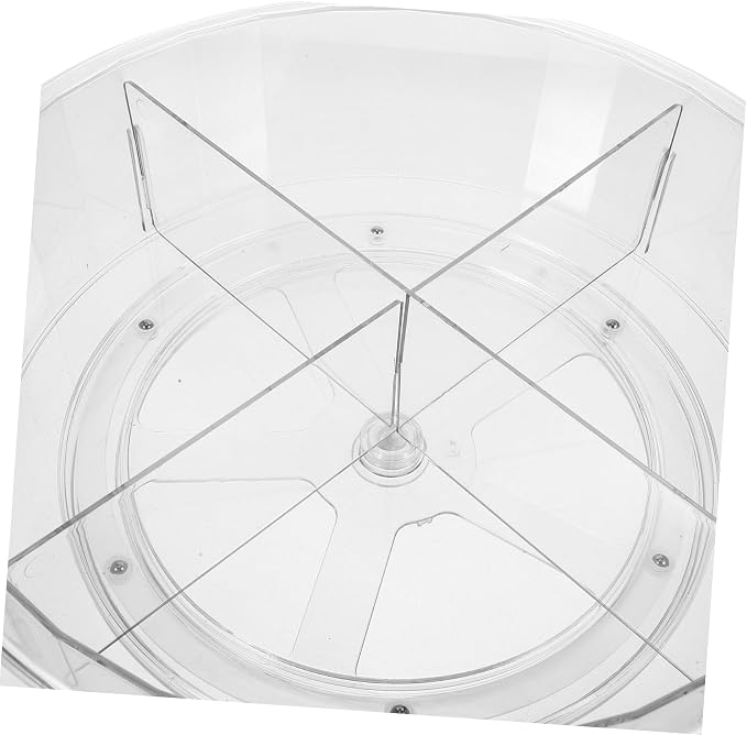Rotating Spice Rack and Makeup Organizer Transparent Storage Tray - Image 4