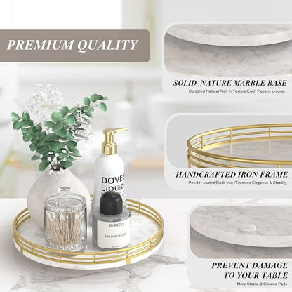 White Marble Lazy Susan Turntable - Image 5