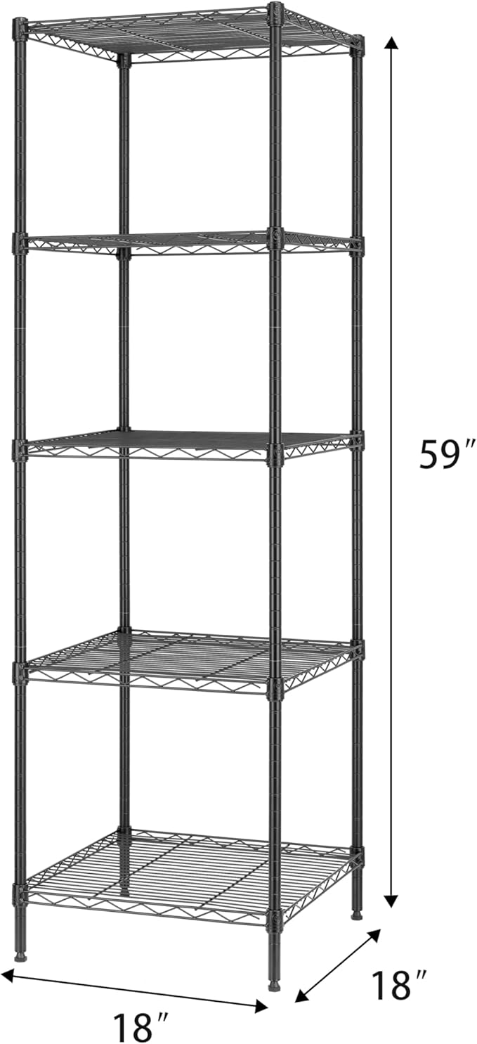 Finnhomy Heavy Duty 5 Tier Wire Shelving Unit, Metal Shelving - Image 3