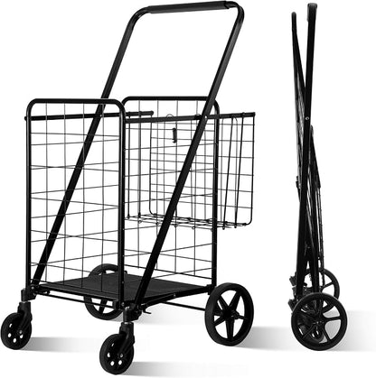 BIEAMA Folding Shopping Cart, 340 Lb Capacity Grocery Cart, Large Size | Heavy by BIEAMA