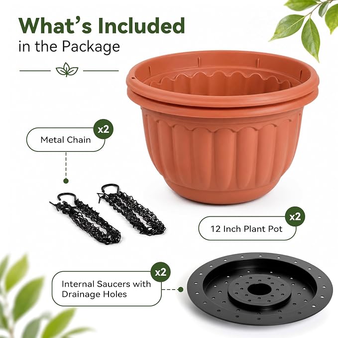 YIKUSH 12 Inch Hanging Planters - Image 6