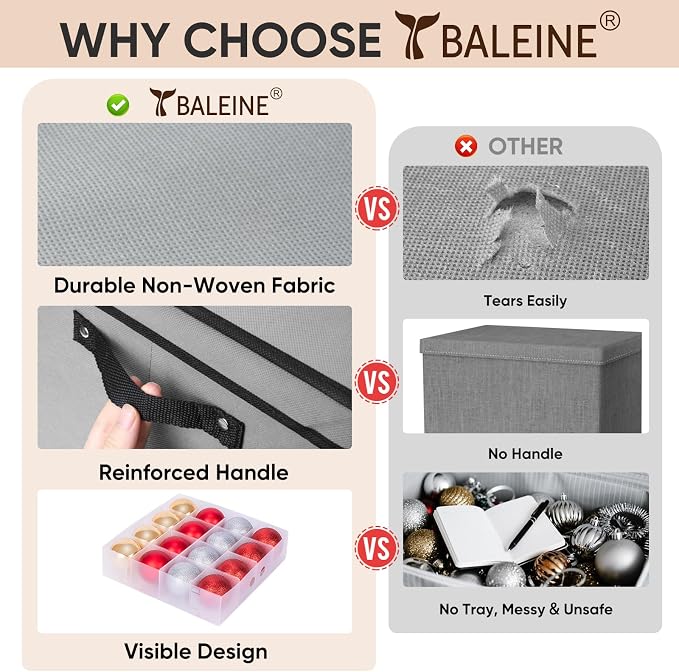 BALEINE Christmas Ornament Storage Box - Image 3