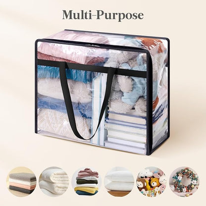 Lifewit 4 Pack Clear Clothes Storage Bags, 45L Plastic Blanket Storage Bag - Image 5
