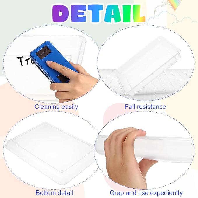 Hoteam 10 Pcs Flat Storage Organizer Tray Bin Paper Tray - Image 3