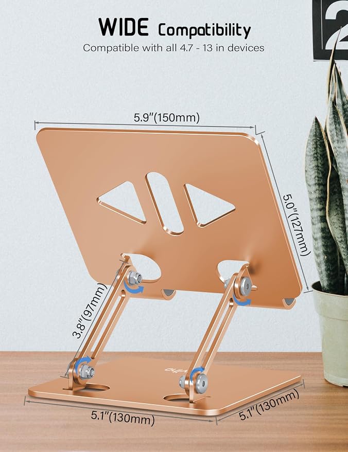 Tablet Stand Holder for Desk Adjustable Tablet Holder, Foldable Aluminum - Image 4